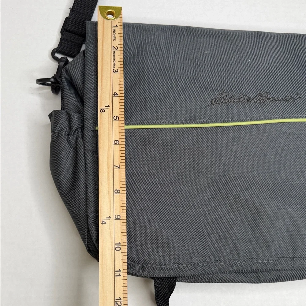 Eddie Bauer Gray Messenger Cooler Bag with Lime Trim